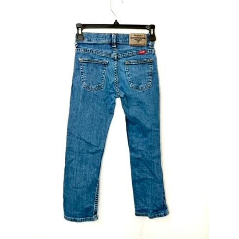 Wrangler Boys Jeans Size 8 Slim Classic Straight Leg Blue Denim Stretch Pants - Picture 3 of 7